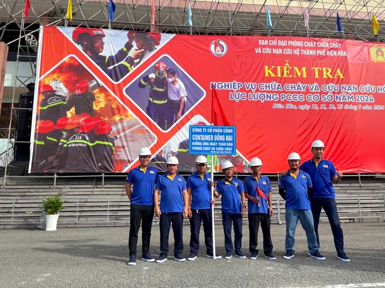 Đội phòng cháy chữa cháy ICD Đồng Nai tham gia kiểm tra, huấn luyện nghiệp vụ hằng năm